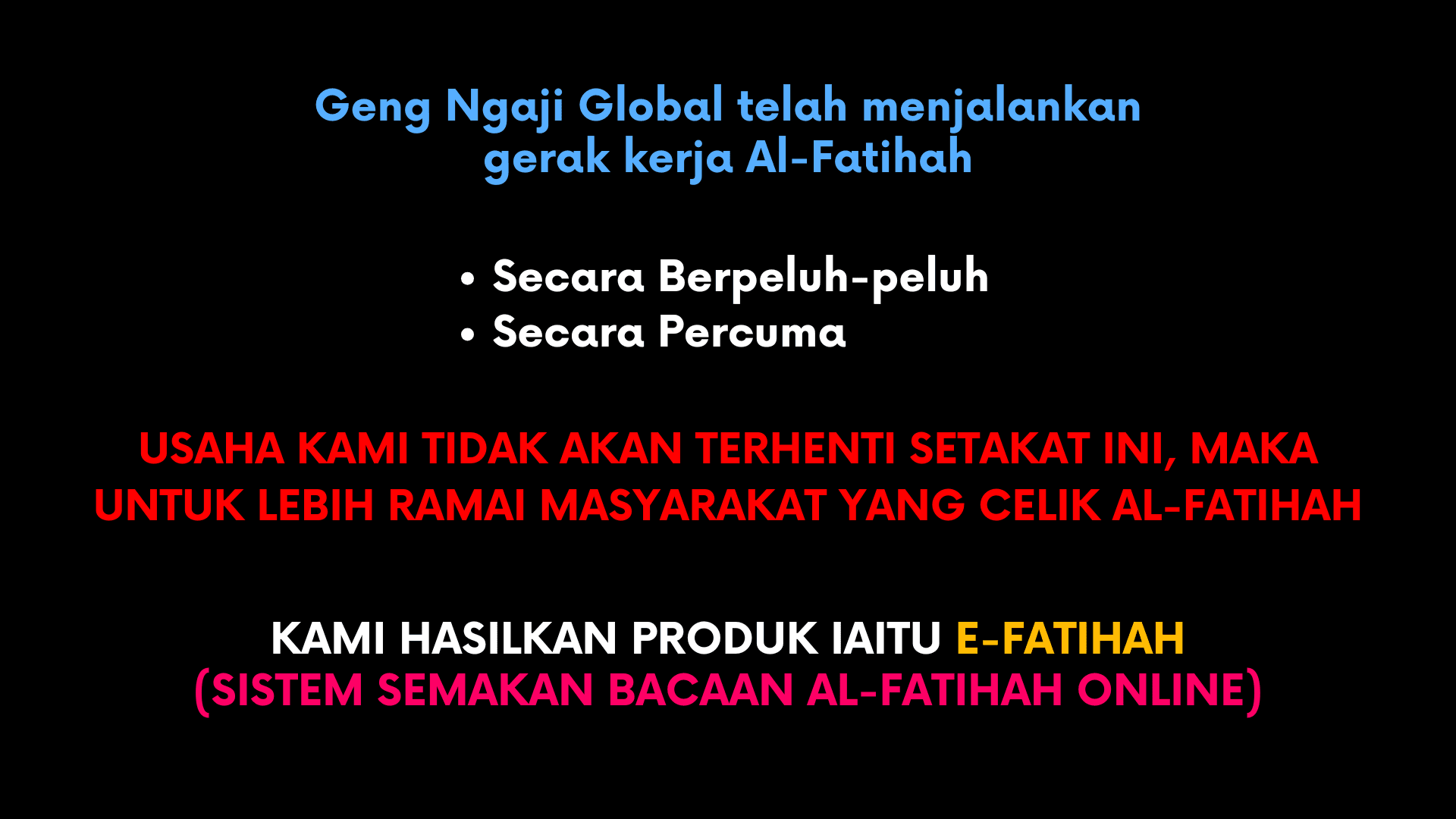 Tercetus Idea E-Fatihah